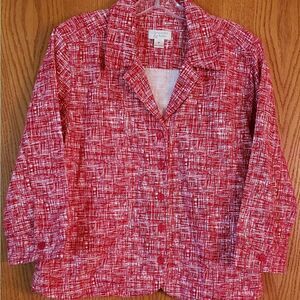 Christopher & Banks Red White Suit Jacket Sz M